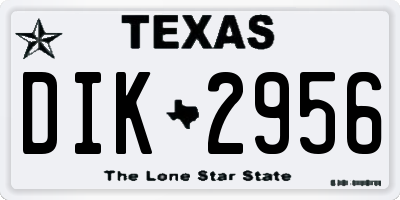 TX license plate DIK2956