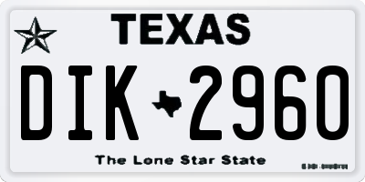 TX license plate DIK2960