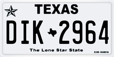 TX license plate DIK2964