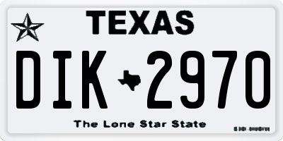 TX license plate DIK2970