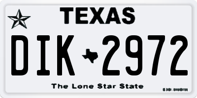 TX license plate DIK2972
