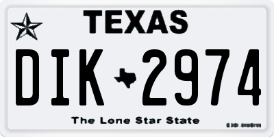TX license plate DIK2974
