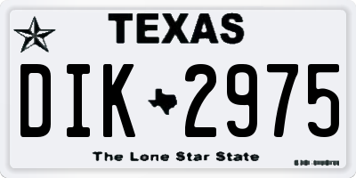 TX license plate DIK2975