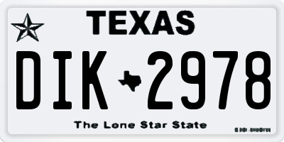 TX license plate DIK2978