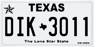 TX license plate DIK3011