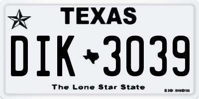 TX license plate DIK3039
