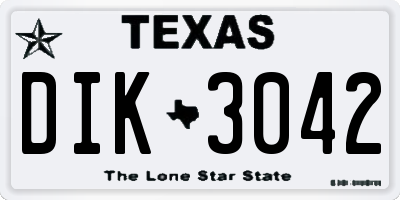 TX license plate DIK3042