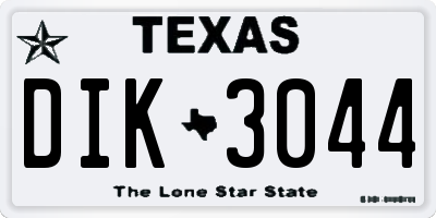 TX license plate DIK3044