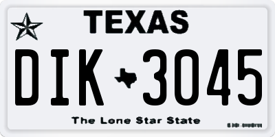 TX license plate DIK3045