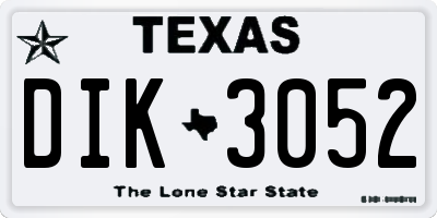 TX license plate DIK3052