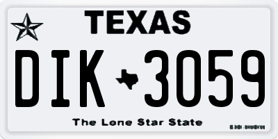 TX license plate DIK3059