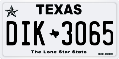 TX license plate DIK3065