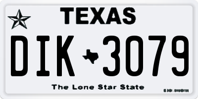 TX license plate DIK3079