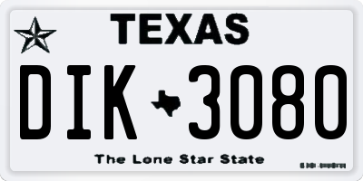 TX license plate DIK3080