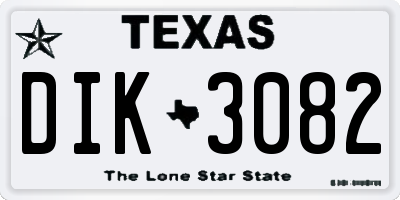 TX license plate DIK3082