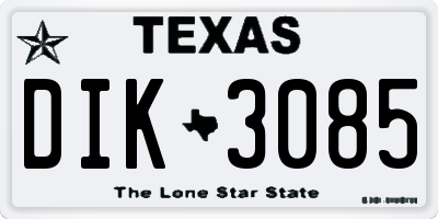 TX license plate DIK3085