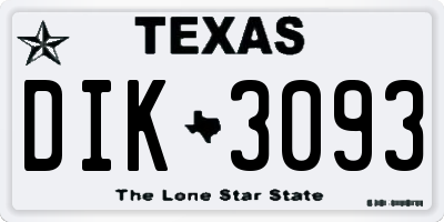 TX license plate DIK3093