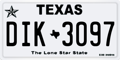 TX license plate DIK3097