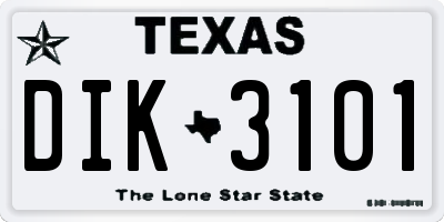 TX license plate DIK3101