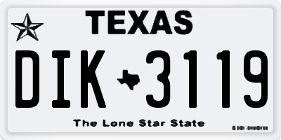 TX license plate DIK3119