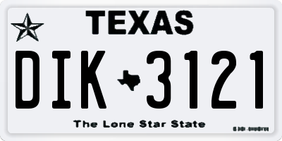 TX license plate DIK3121