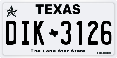 TX license plate DIK3126