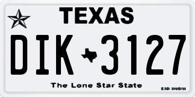 TX license plate DIK3127