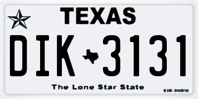 TX license plate DIK3131
