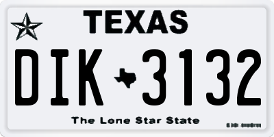 TX license plate DIK3132