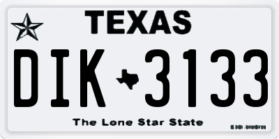 TX license plate DIK3133