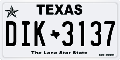 TX license plate DIK3137