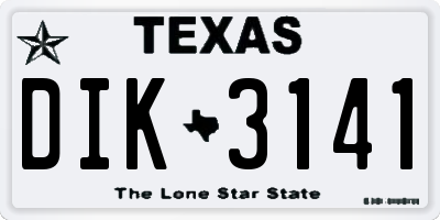 TX license plate DIK3141