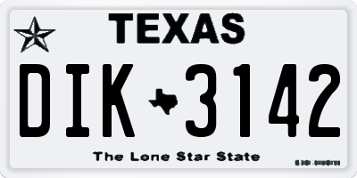 TX license plate DIK3142
