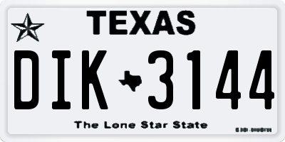TX license plate DIK3144
