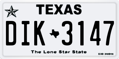 TX license plate DIK3147