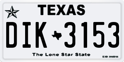 TX license plate DIK3153