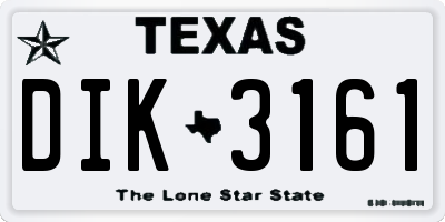 TX license plate DIK3161