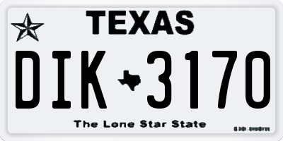 TX license plate DIK3170