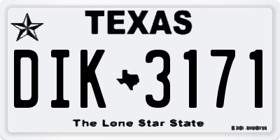 TX license plate DIK3171