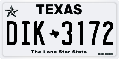 TX license plate DIK3172