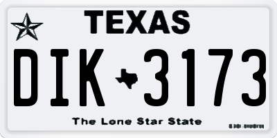 TX license plate DIK3173
