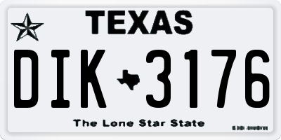 TX license plate DIK3176