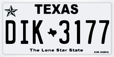 TX license plate DIK3177