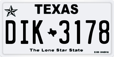 TX license plate DIK3178