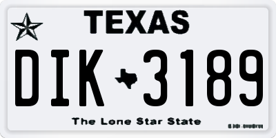 TX license plate DIK3189