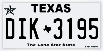 TX license plate DIK3195