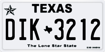 TX license plate DIK3212