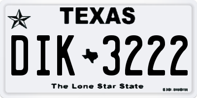 TX license plate DIK3222