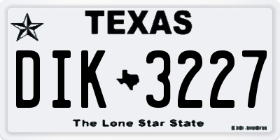 TX license plate DIK3227