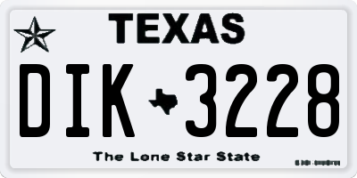 TX license plate DIK3228